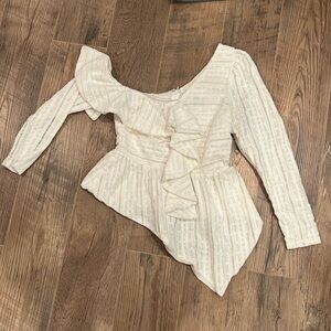 Lea & Viola Woman’s White Long Sleeve Lace Blouse Size Small